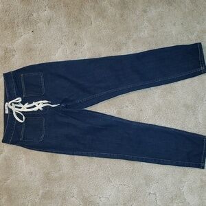 trf collection Zara high waist lace up front skinny jean